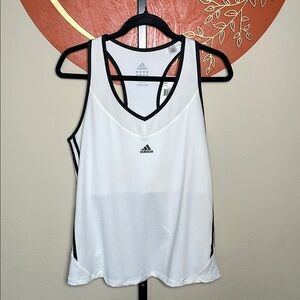 Adidas White and Black racer back Tank Top NWT XL